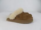 Ugg Disquette Womens 7 Slippers Beige Slip On Comfort Fur Lined Mule Clog