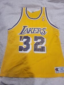 Vintage 90s Magic Johnson LA Lakers 32 Jersey By Champion Size 48