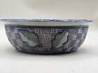 Handmade Stoneware Pottery Bowl Leavs And Signed