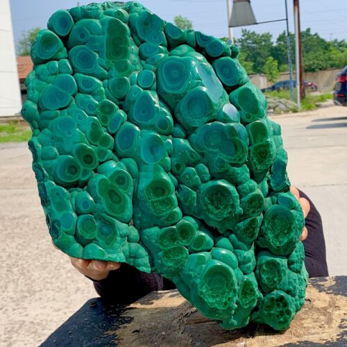 30.1LB Natural glossy Malachite transparent cluster rough mineral sample