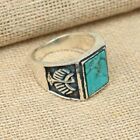 Turquoise Gemstone Ring 925 Sterling Silver Bohemian Men's Ring All Size R189