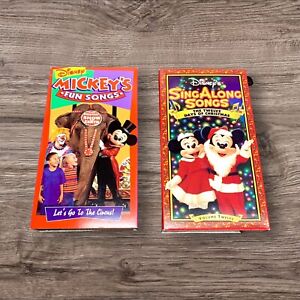 Disney Lot 2 Sing Along Twelve Days Of Christmas AND Mickeys Fun Songs VHS