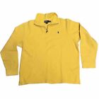 POLO RALPH LAUREN Sweater Mens 2XL Yellow Pony 1/4 Zip Pullover Sweatshirt Mock