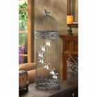 Black Glass Iron Birdcage Staircase Candle Stand Holder Centerpiece Indoor Decor
