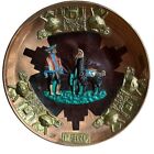 Vintage Peruvian Wall Plate Souvenir Metal Brass Copper Peru Art 7.5