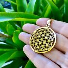 Flower Of Life Sacred Geometry Necklace gold. Flower of Life jewelry, New Age 