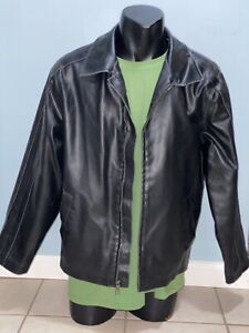 Vintage Whispering Smith Motorcycle Vegan Leather Lined Full Zip Jacket M-L 44