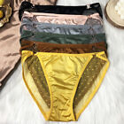 6 Pcs Lot Womens Sexy Satin Panties Brief Nylon Sheer French Lingeries Underwear