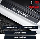 4pcs Car Door Sill Protector Carbon Fiber Leather Sticker for Ford Bronco Sport (For: More than one vehicle)