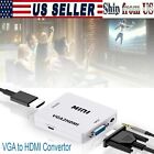 VGA To HDMI Converter 1080P HD Adapter With Audio Cable For HDTV PC Laptop & TV