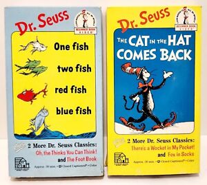 Dr. Seuss One Fish Two Fish Red Fish Blue Fish & The Cat in Hat Comes Back VHS