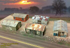 N Scale Buildings - (5) Weathered Sheds  Cardstock kit set WP2