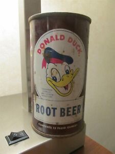 Donald Duck Root Beer flat top soda pop can Chattanooga, Tenn. punch top