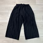 Bryn Walker Linen Black Pants Wide Leg High Waist Pockets Lagenlook Size L