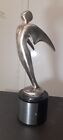 Telly Award 1998 Trophy statuette silver , burkhardt & hillman bulova radio