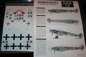 1/48 DECALS- AEROMASTER 48322 MESSERSCHMITT Bf-110G NIGHT FIGHTERS   4 OPTIONS