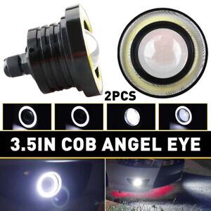 2Pcs 3.5 Inch Round LED Fog Light Spot Driving Lamp w/ Blue Angel Eyes Halo Ring (For: 2022 Kia Rio)
