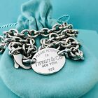 15” Please Return To Tiffany & Co Sterling Silver Oval Tag Choker Necklace