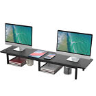 Dual Monitor Stand Riser w/Outlets and USB Ports for Computer, Laptop,Printer,TV