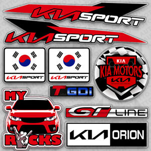 Fit New Kia Sport GT Line GDI Car KDM 3D Sticker Vinyl Decal Stripes Decorate (For: 2022 Kia Rio S Sedan 4-Door 1.6L)