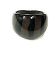 Lucite Plastic Acrylics Brown Black Dome Ring Size 6