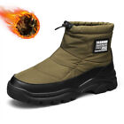 Men's Winter Waterproof Snow Boots Outdoor Fully Fur Lined Warm Cotton Shoes