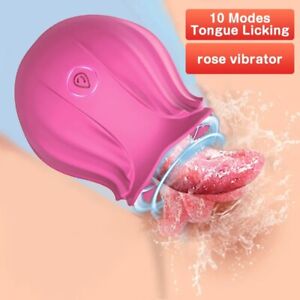 Rose Licking Vibrator Clit Dildo Women G-spot Massager Oral Sex-Toy for Women