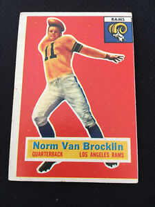NORM VAN BROCKLIN 1956 TOPPS LOS ANGELES RAMS LEGEND FOOTBALL CARD