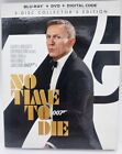 NO TIME TO DIE 007 - Blu-ray, DVD + Digital Code, Brand New/Sealed