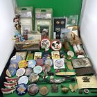 New ListingJunk Drawer Lot Including Coins Button Pins Camel Ad Lighters Fishing Disney