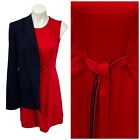 1901 Dress Women Size 10 Blazer Lot Red A Line Sleeveless Tie Accent Work Office