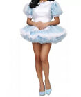 Sissy Blue Satin Lockable Dress Cosplay Costume Custom Made