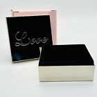 Trinket Box Gift Box Silver with LOVE inscribed Velvet Lining Square 3