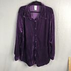 Just My Size Top Womens 3X Plus Size Purple Velvet Stretch Office Holidays