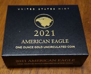 2021 W American Gold Eagle Type 2 Burnished 1 oz $50 in OGP