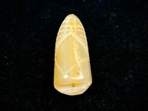 New ListingNephrite Jade Hand Carved Corn Stick Shaped Pendant #12272014