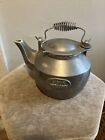 Vintage Antique  John Wright Cast Iron Tea Pot  Kettle Swivel Lid~Coil Handle