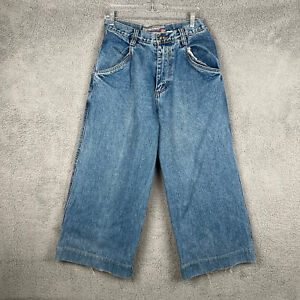 Breakdown Wide Leg Baggy Jeans Size 28x24 Blue Medium Wash Jnco Style Distressed