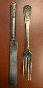 Imperial Silverplate, OHS192, Oneida Silver, Clown/Balloons Youth Fork & Knife