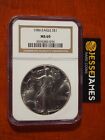 1986 $1 AMERICAN SILVER EAGLE NGC MS69 CLASSIC BROWN LABEL