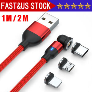 180°+360° Rotate Magnetic Charger Cable Phone Fast Charging Type C Micro USB IOS