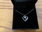 Jared 10K White Gold Diamond Heart Pendant Necklace