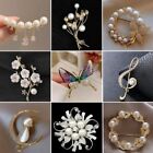 Fashion Bouquet Pearl Crystal Flower Brooch Pin Women Wedding Party Jewelry Gift