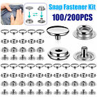 200X Snap Fastener Kit Stainless Steel Boat Canvas Screw Press Stud Cover Button