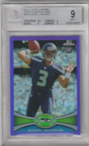 2012 Topps Chrome Purple Refractor RUSSELL WILSON ROOKIE CARD - BGS 9 MINT /499