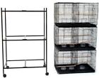Seny Set of 3 Breeding Bird Carrier Cage with Central Dividor 30x18x18 on Stand