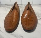 Bragano Vintage Brown Woven Leather Slip On Loafer Shoes Mens Size 12 M