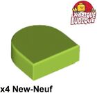 LEGO 4x Tile Round Plate Half Round Smooth 1x1 Green Lime / File 24246 New