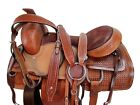 WESTERN ROPING ROPER RANCH CUTTING HORSE SADDLE 17 16 15 TOOLED LEATHER TACK SET