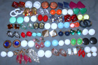 Great Lot  47 pr  Vintage Plastic  Earrings  Confetti Lucite  Most Clip-on